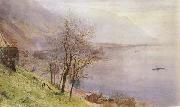 John William Inchbold Vew above MOntreux (mk46) oil painting